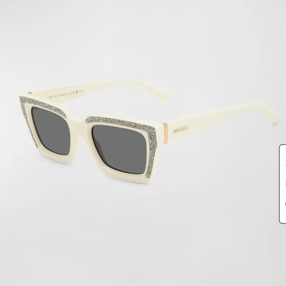 Jimmy Choo Megs Ivory Sunglasses Swarovski crystals NWT